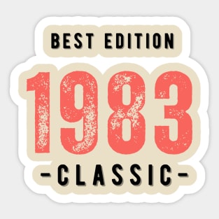 Vintage Birthday Year 1983 Black Sticker